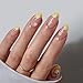 BTArtbox French Tip Press On Nails - Lamp-Curable Short Almond Press On Nails with Glue for Women, Semi-Transparent Soft Gel Glue On Nails in 16 Sizes - 32 Stick On Nails Kit, Daisy - Image 2
