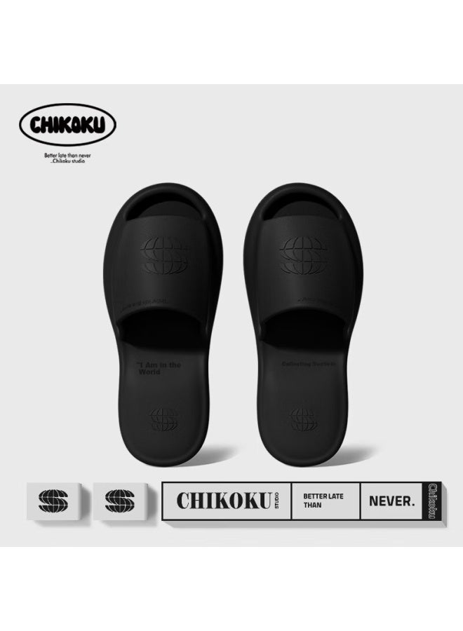 Chikoku شبشب دش قابل للطي للسفر والفنادق للرجال والنساء بحجم صغير، اللون التيتانيوم الأسود، المقاس M - Image 2
