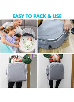 Portable Baby Bed Travel Bassinet with Mosquito Net and Awning, Foldable Infant Crib, Baby Cots for Newborn Grey - pzsku/ZAA10E5103080DCB1BE54Z/45/_/1687228499/f36aef73-add3-4a36-a548-ecd76fdd1384