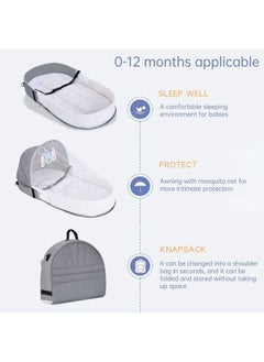 Portable Baby Bed Travel Bassinet with Mosquito Net and Awning, Foldable Infant Crib, Baby Cots for Newborn Grey - pzsku/ZAA10E5103080DCB1BE54Z/45/_/1687228501/fb7710e5-d9d5-4591-939d-5c21e7c9231b