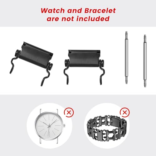 Ozzagar Watch Adapter Compatible with LEATHERMAN TREAD Multitool Bracelet Compatible with 22 mm Lug Width Watch, Made of Precision Machined Stainless Steel (22mm, Black) - Image 5
