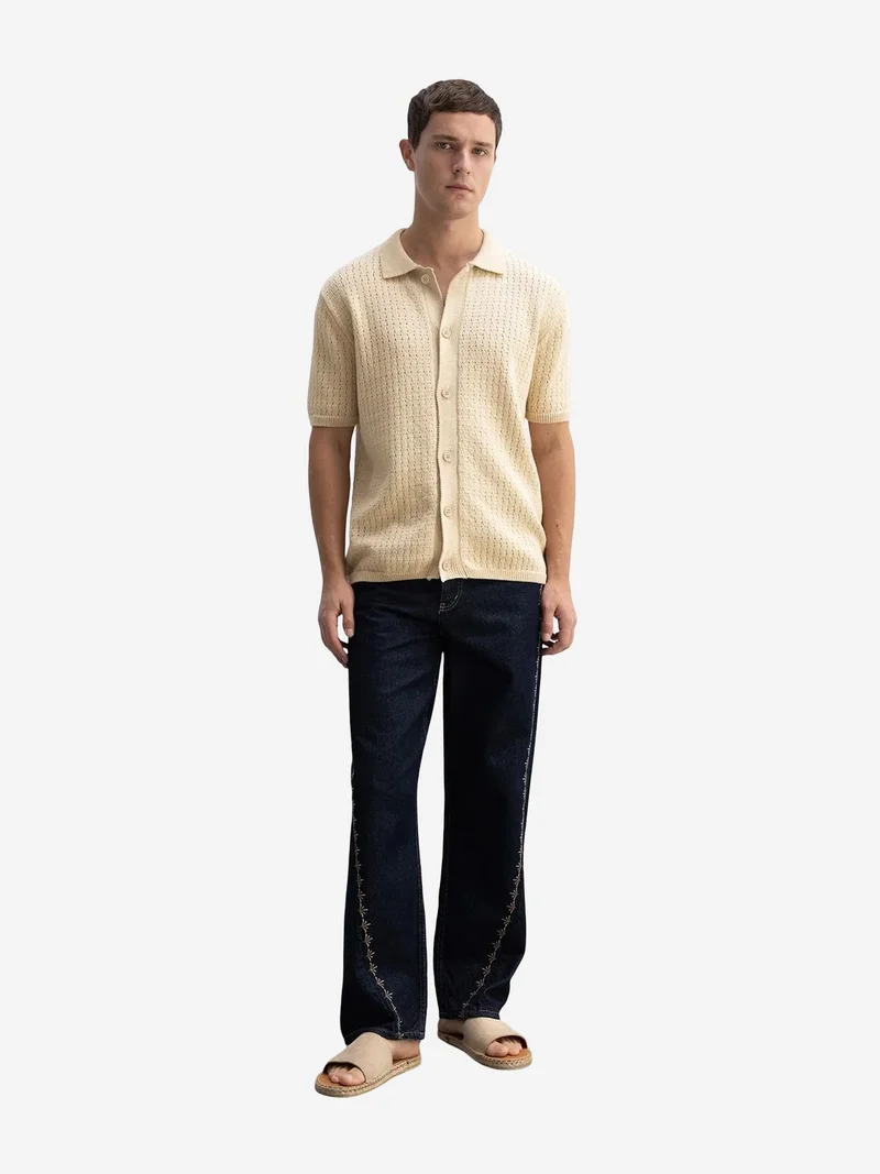 Giesto GIESTO Textured Button-up Jacquard Shirt