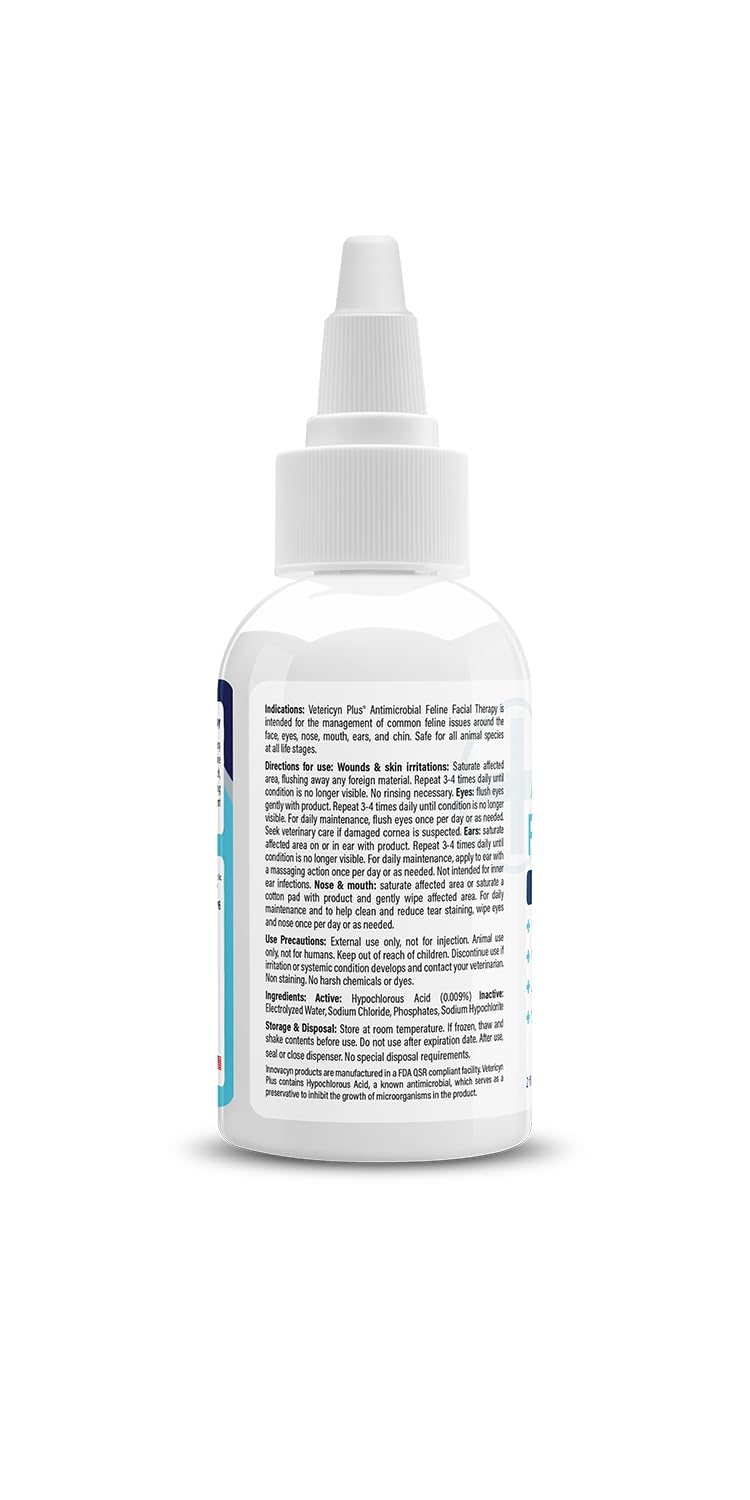 Vetericyn Plus Feline Facial Therapy | Healing Aid and Skin Repair for Different Cat First Aid Needs, Including Cat Acne, Cat Ear and Eye Problems. 2 Ounces - Image 4
