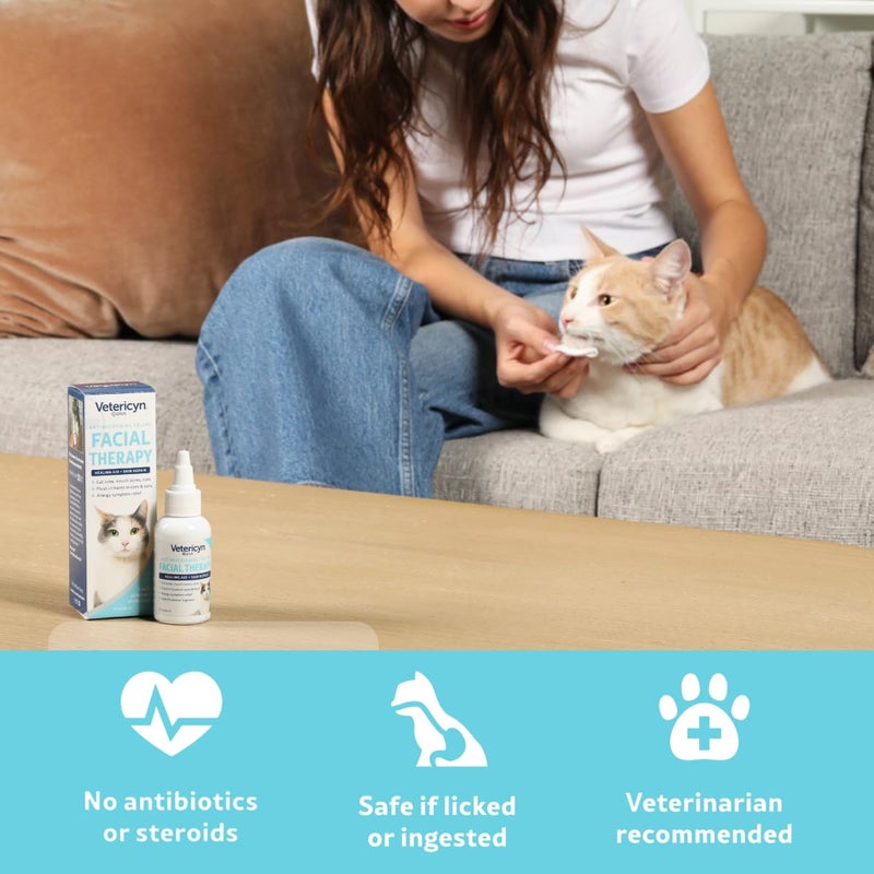 Vetericyn Plus Feline Facial Therapy | Healing Aid and Skin Repair for Different Cat First Aid Needs, Including Cat Acne, Cat Ear and Eye Problems. 2 Ounces - Image 3