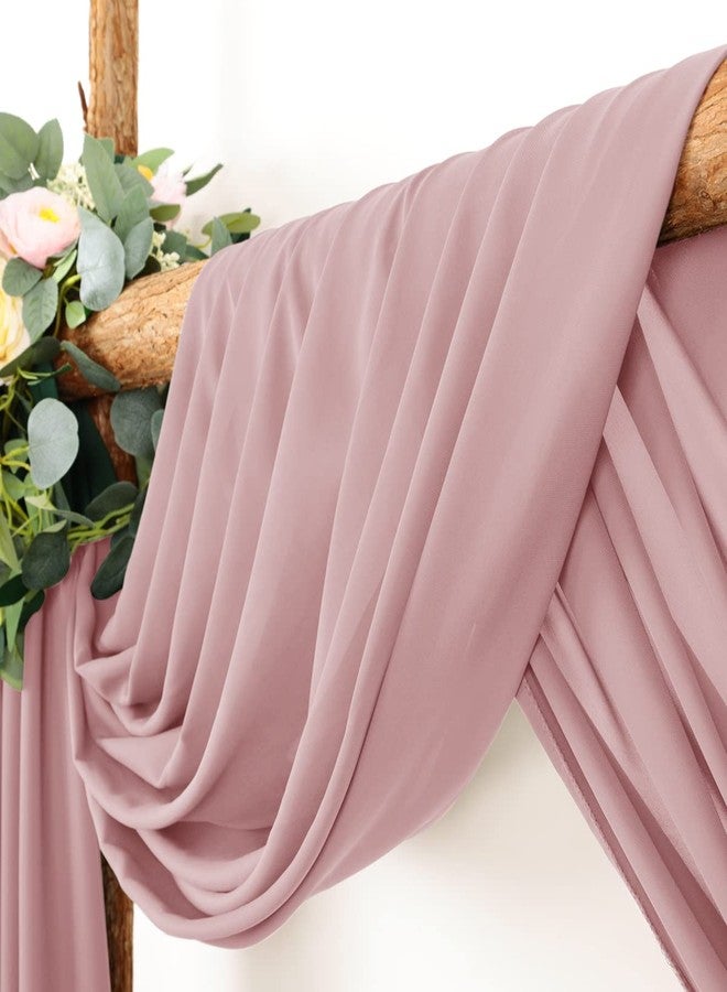 LINXTAR Wedding Arch Draping Fabric 30'' x 18FT Sheer Chiffon Arch Drape Backdrop 2 Panel Dusty Rose Drapes for Bridal Shower Baby Shower Church Decor Birthday Party Outdoor Decoration - Image 2