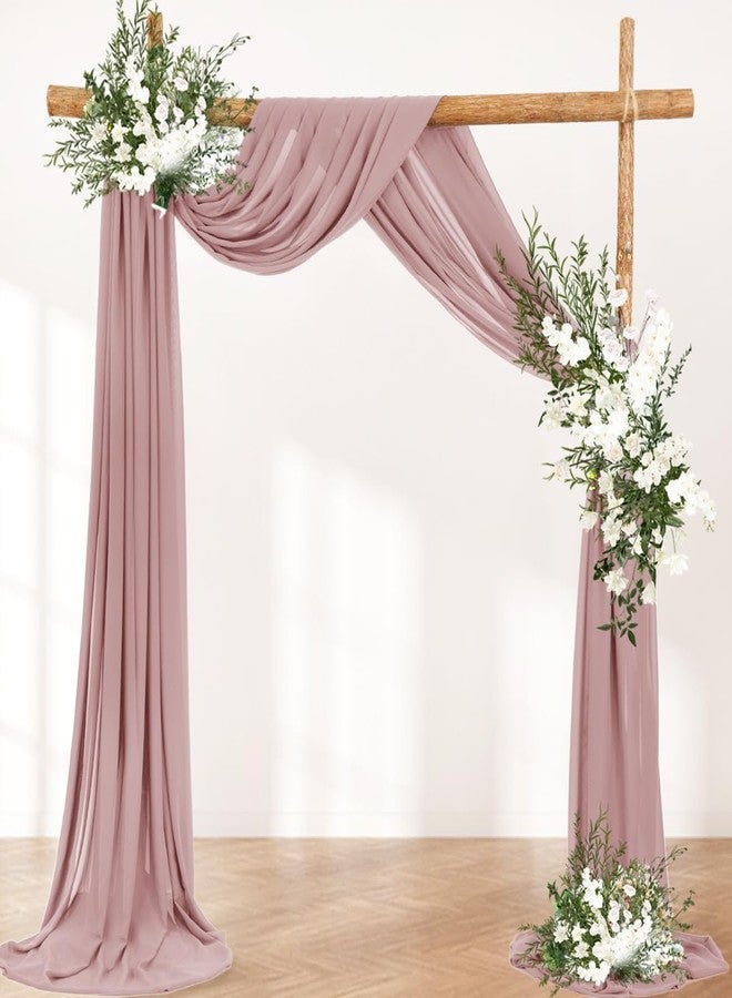 LINXTAR Wedding Arch Draping Fabric 30'' x 18FT Sheer Chiffon Arch Drape Backdrop 2 Panel Dusty Rose Drapes for Bridal Shower Baby Shower Church Decor Birthday Party Outdoor Decoration - Image 4
