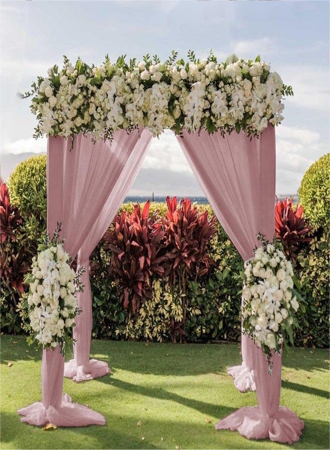 LINXTAR Wedding Arch Draping Fabric 30'' x 18FT Sheer Chiffon Arch Drape Backdrop 2 Panel Dusty Rose Drapes for Bridal Shower Baby Shower Church Decor Birthday Party Outdoor Decoration - Image 5
