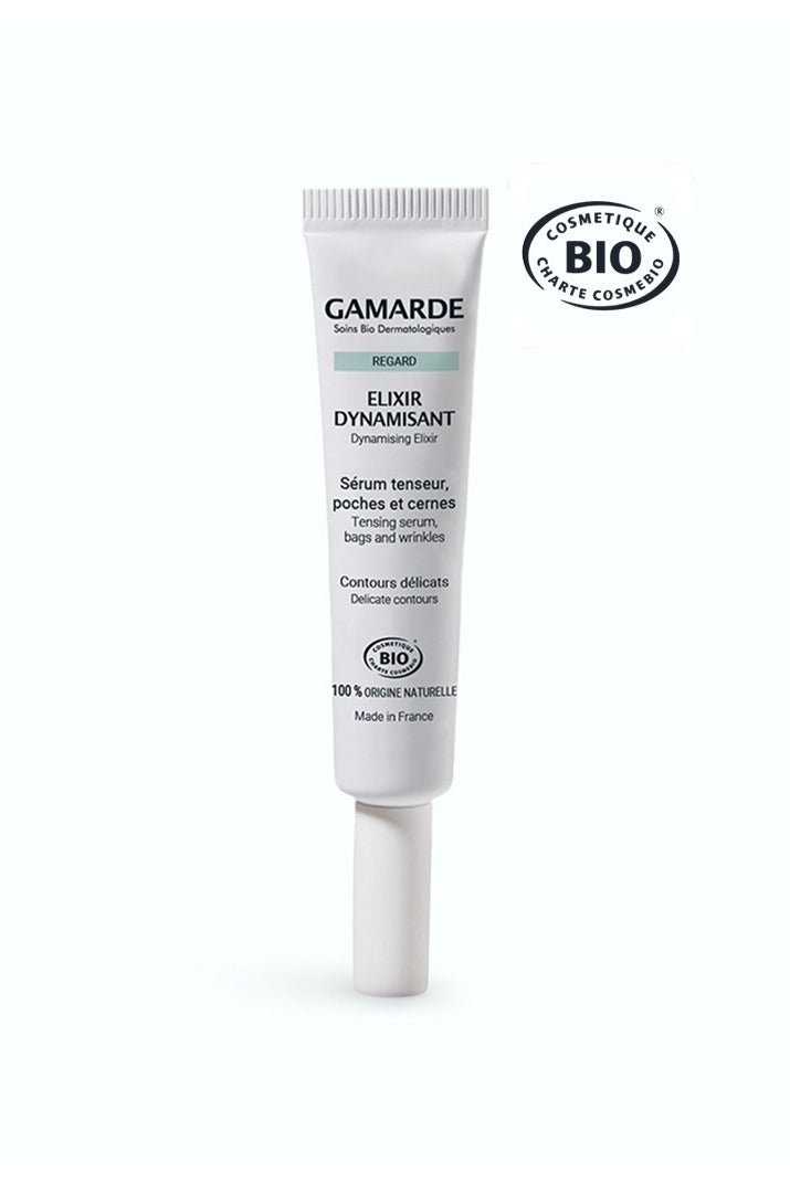 Energizing Eye Elixir 10ml – Certified Organic Eye Serum with 5 Organic Plant Actives, Plant-Based Hyaluronic Acid, Silicon & Potassium – Immediate Tightening Effect, Reduces Puffiness & Dark Circles – Vegan