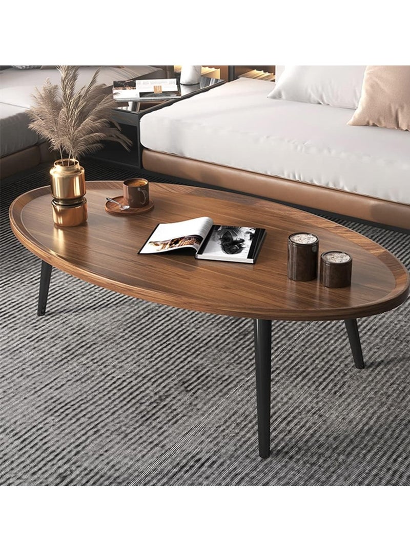 Generic 𝐅𝐅𝐃 Industrial Wooden Coffee Table with Metal Legs – Oval Design, 120x60x38 cm, Modern Tea Table for Living Room, Home Office, or Coffee House – Easy Assembly, Anti-Scratch, Easy to Clean  - Image 1