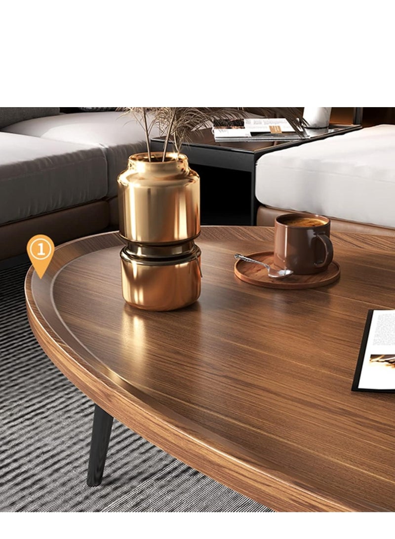 Generic 𝐅𝐅𝐃 Industrial Wooden Coffee Table with Metal Legs – Oval Design, 120x60x38 cm, Modern Tea Table for Living Room, Home Office, or Coffee House – Easy Assembly, Anti-Scratch, Easy to Clean  - Image 5