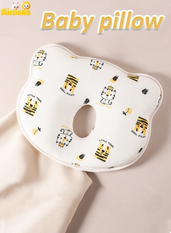 Aissiora Baby neck support pillow Baby's head shaping pillow Memory foam pillow core Prevention and correction of eccentricity Baby pillows Suitable for newborns - Image 1