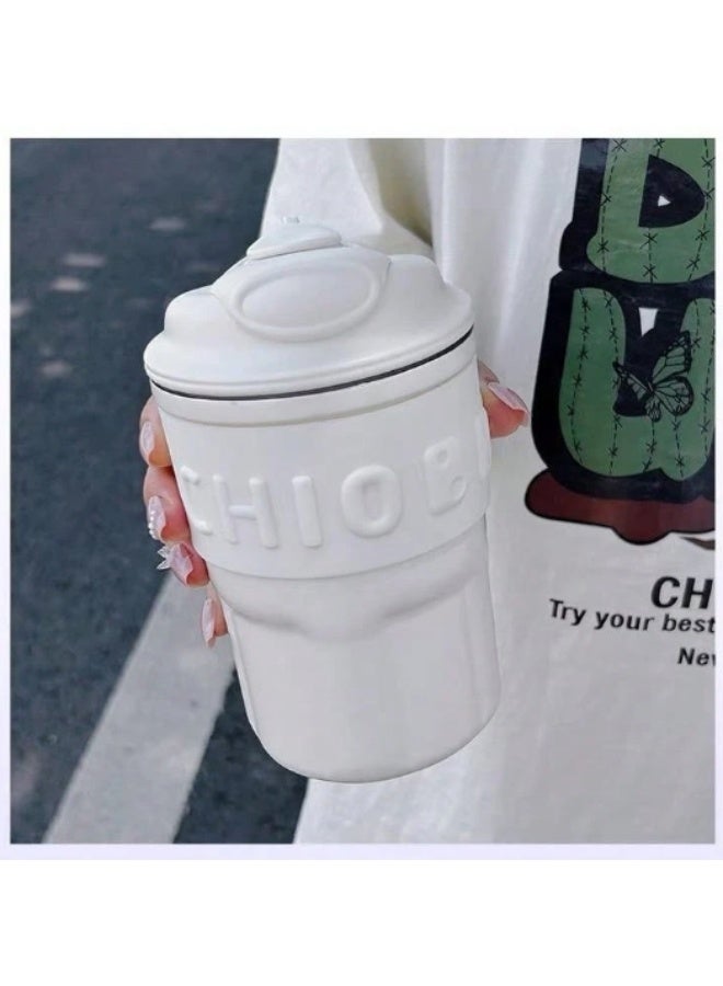 Happy Home Stainless Steel Insulated Coffee Mug  Prolonged Hours Hot & Cold  Anti-Slip Silicone Sleeve Spill Proof & Easy to Sip - 450 ml - Image 4