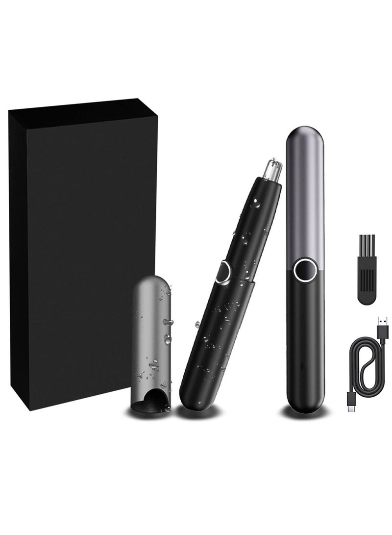 SYOSI Electric Ear and Nose Hair Trimmer Cordless Eyebrow Removal Clipper Razor Shaver Trimmer for Men Women IPX7 Waterproof Type-C Fast Charging with Rechargeable Battery Travel Lock 6000RPM, Black - Image 1