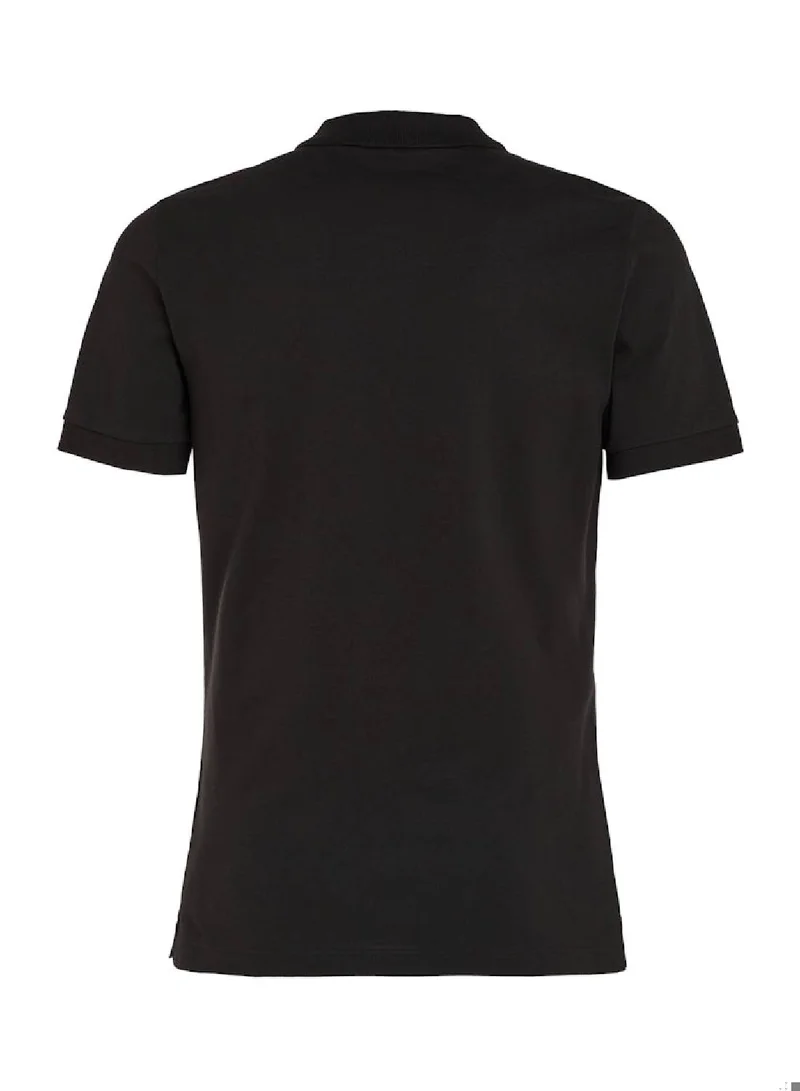 Calvin Klein Jeans Men's Slim Cotton Stretch Polo Shirt -  cotton stretch piqué, Black