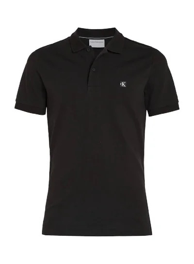 Calvin Klein Jeans Men's Slim Cotton Stretch Polo Shirt -  cotton stretch piqué, Black