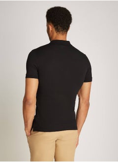 CALVIN KLEIN Men's Slim Cotton Stretch Polo Shirt - Cotton, Black  - Image 2