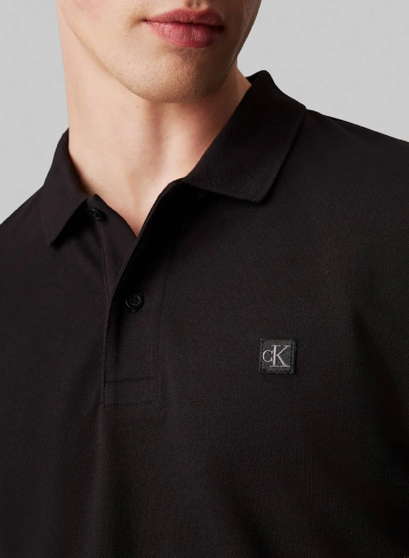 Calvin Klein Jeans Men's Slim Cotton Stretch Polo Shirt -  cotton stretch piqué, Black