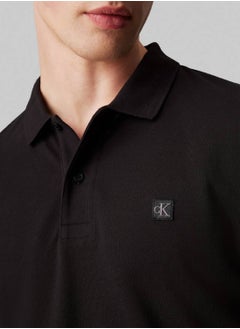 CALVIN KLEIN Men's Slim Cotton Stretch Polo Shirt - Cotton, Black  - Image 4