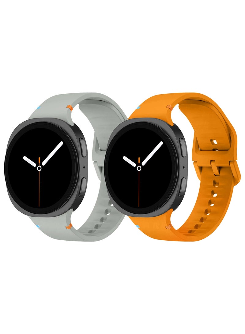 2Packs Sport Band for Galaxy Watch 8 40mm 44mm and Watch 8 Classic 46mm, Silicone Replacement Strap, M/L Size - Image 2