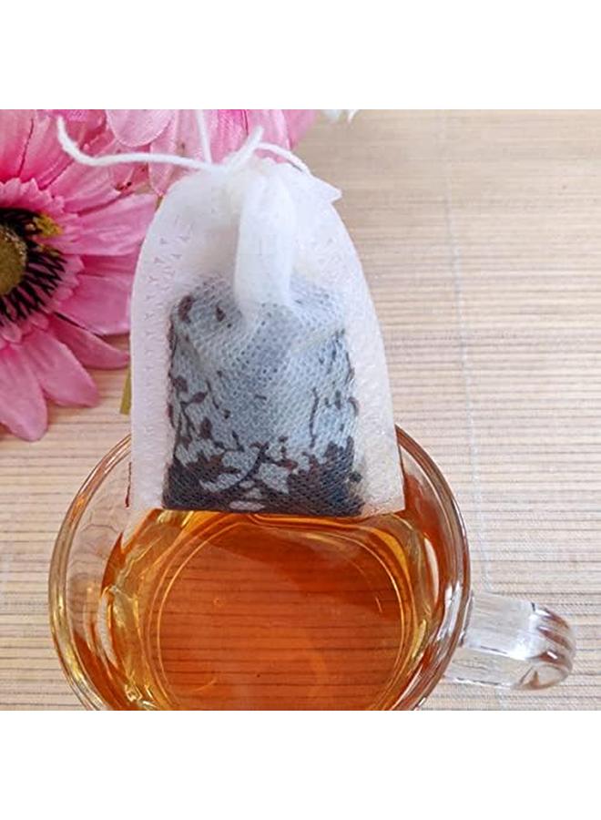 إي سي في في 100 قطعة من أكياس فلتر الشاي برباط للاستعمال مرة واحدة، أكياس من القماش غير المنسوج، أكياس شبكية للغلق، أكياس أكياس القهوة، لأوراق الشاي السائبة، والقهوة، والأعشاب، والتوابل - Image 4