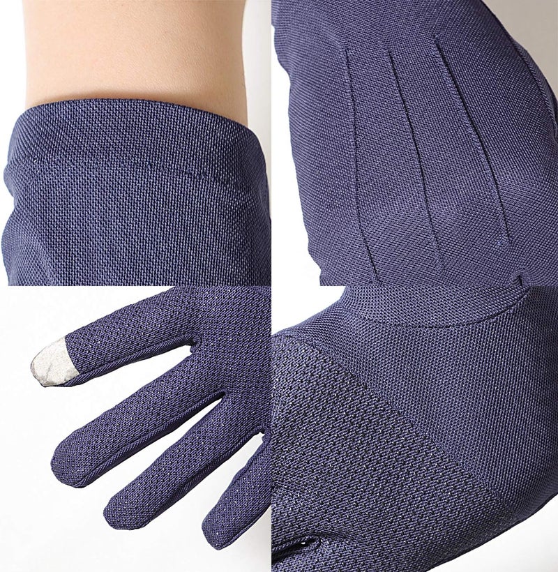 Bienvenu Driving Gloves for Men, Non Slip Touchscreen, Summer Sun Protection Gloves, Navy, One Size - Image 5