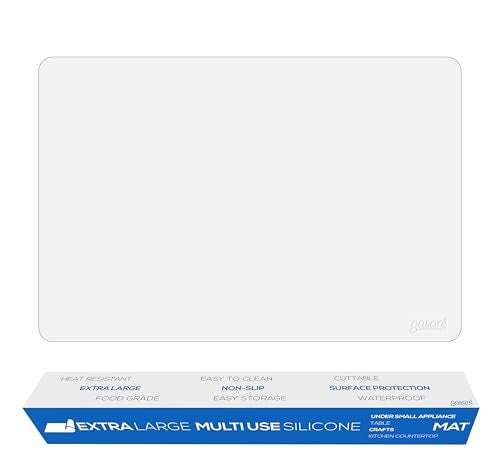 GASARÉ, Extra Large, Thick, Silicone Mat for Kitchen Counter, Heat Resistant Mat, Countertop Protector, Non-Slip, Easy to Clean, Cuttable, 25 x 17 Inches, Semi-Transparent - Image 3