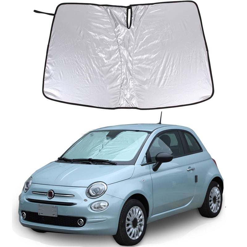 Tumukiw Front Windshield Sun Shade Compatible with Fiat 500 20102024 Car Windshield Sun Shade Foldable Sun Shield UV Protection Auto Accessories Front Windshield Memory Steel Wire