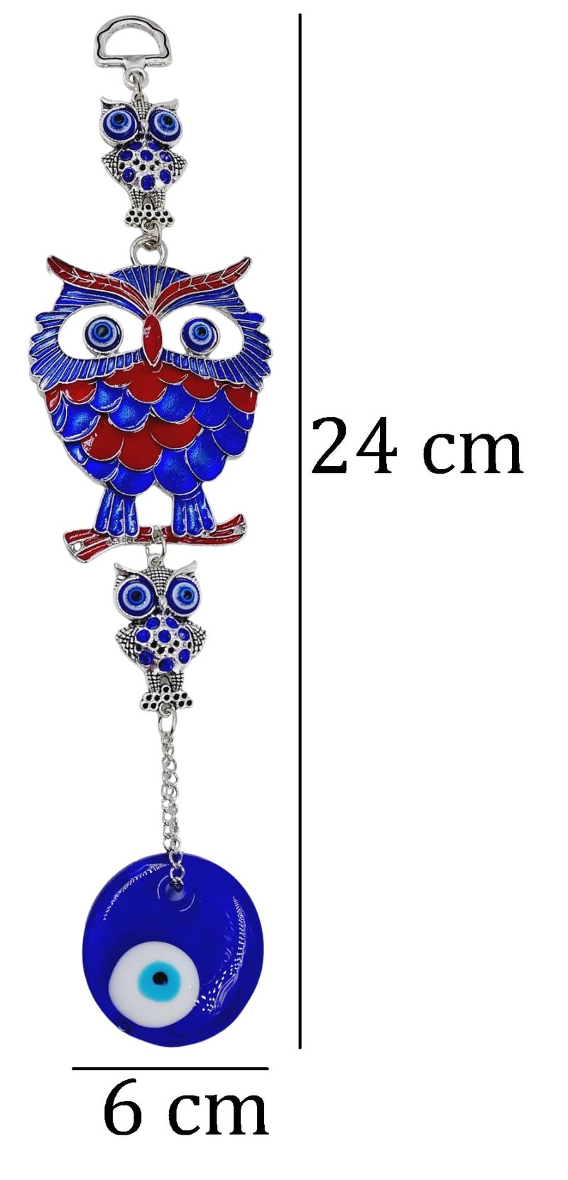 ARTISKRITI Evil Eye Hanging Home Wall Hanging Decorative Items Nazar Battu for Home Protection, Good Luck Charm and Prosperity (Meenakari Lucky Owl) - Image 4