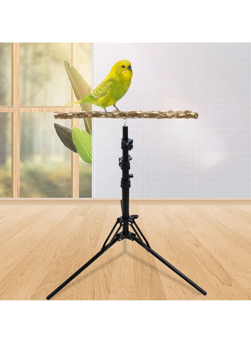 XiuWoo Height Adjustable Bird Perch Stand,Bird mast 16-63 Inch Natural Pepper Wood Parrot Perch Toy, Bird Training Perch Stand, Indoor and Outdoor Bird Stands for Small to Medium Bird - Image 5