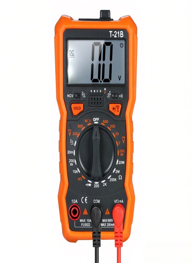 NJTY Mini Digital Multimeter 1999 Counts Multi-functional Non Contact Multi Meter Voltmeter Ammeter Ohmmeter Measuring AC/DC Voltage DC Current Resistance Diode Continuity Test hFE NCV Tester with Backlight LCD Magnetic Adsorption and Flashlight - Image 5