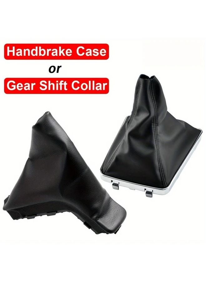 Handbrake Cover Case Black Leather Like Material Anti Slip Grip Easy Installation - Image 1