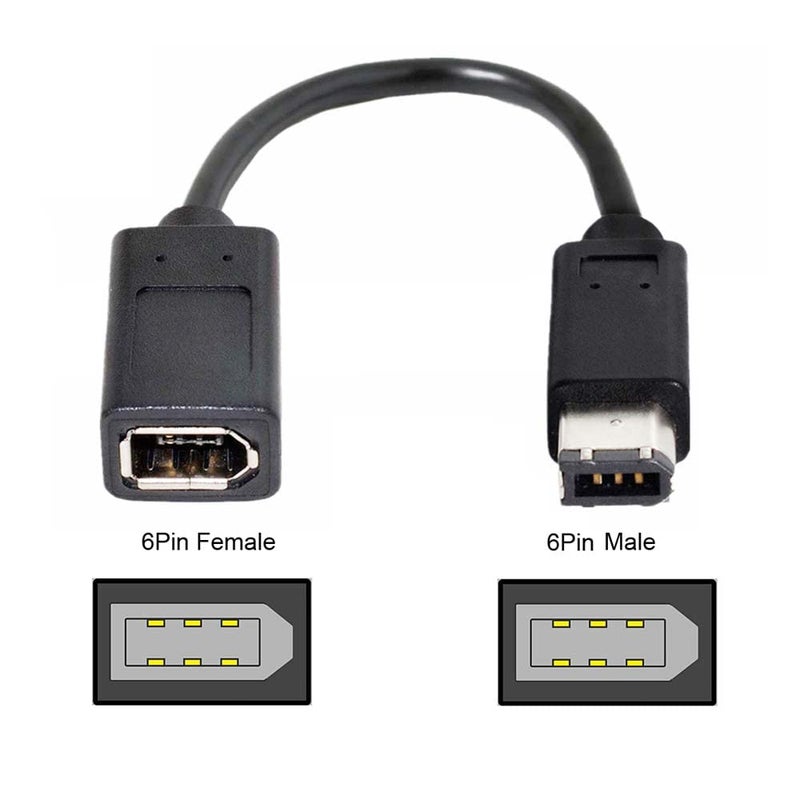 cablecc IEEE 1394 6Pin Firewire to 1394a 6Pin Female to Male Extension Data Video Capture Card Support 400 to 400 Cable 20cm - Image 4