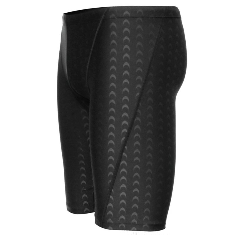 Men Swimsuit Quick Dry Skin Friendly Thin Breathable Men Swimming Trunks for Swimming Diving Riding Black Length 45cm/17.7in - Image 1