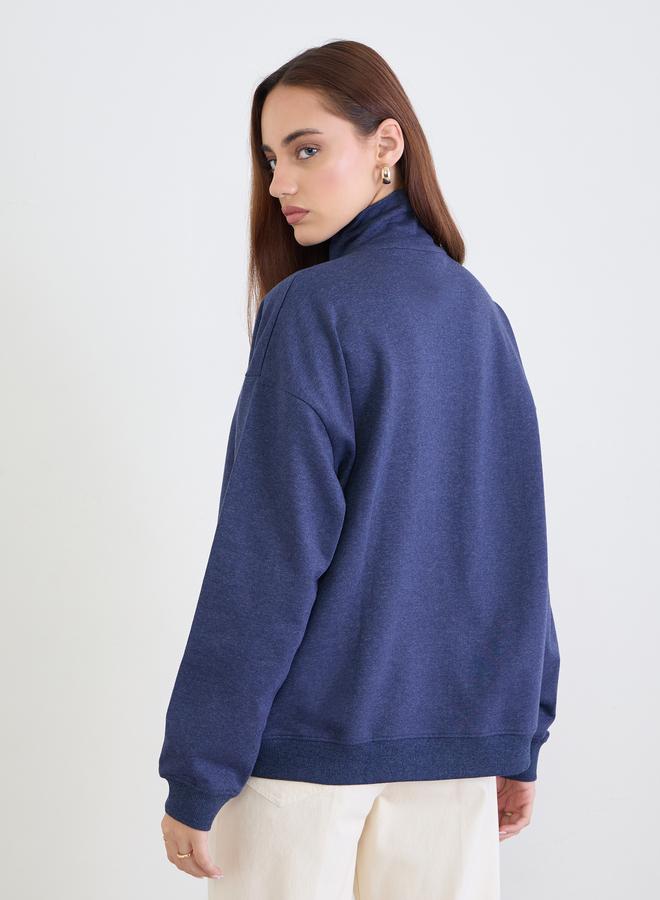 Styli Dark Blue Oversized Sweatshirt - Image 5