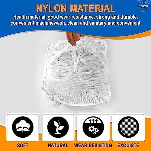 BIRZAR BIRZAR Nylon Kma638 Shoes Wash Bags Portable Laundry Washing Bags With Premium Rust Free Zipper Storage Bag Store Dirty ClothesShoes Hosiery Lingerie 28x 24X8 White  - Image 5