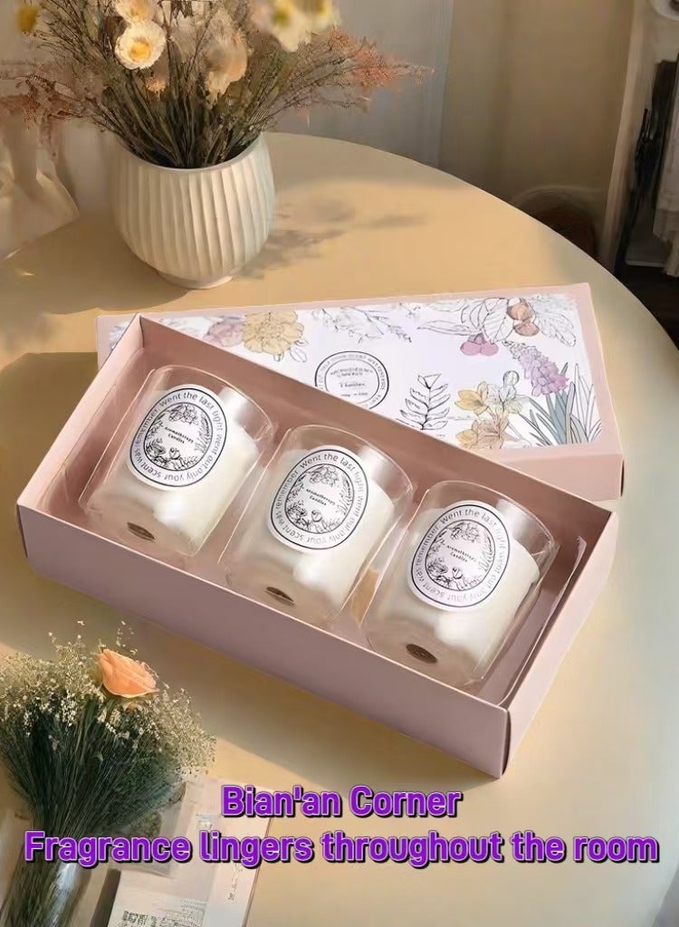 100 ٪ التوابل الطبيعية هدية مربع ( 3 قطع ) الشموع المعطرة - Image 1