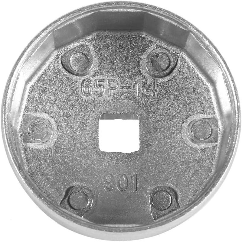 Keenso 65mm 14 Flutes oil filter wrench Silver Car Socket Remover Tool For A8 - Image 5