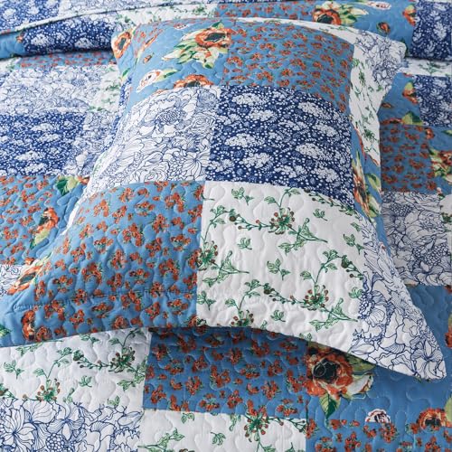 BEDIFANY Quilts Queen Size Bedding Set - Cotton-Filled Lightweight Bedspreads Queen Size (90 x 98 inch) with Garden Pattern - Reversible Farmhouse Queen Quilt Bedding Sets for Decorations, 3 Pieces - Image 5