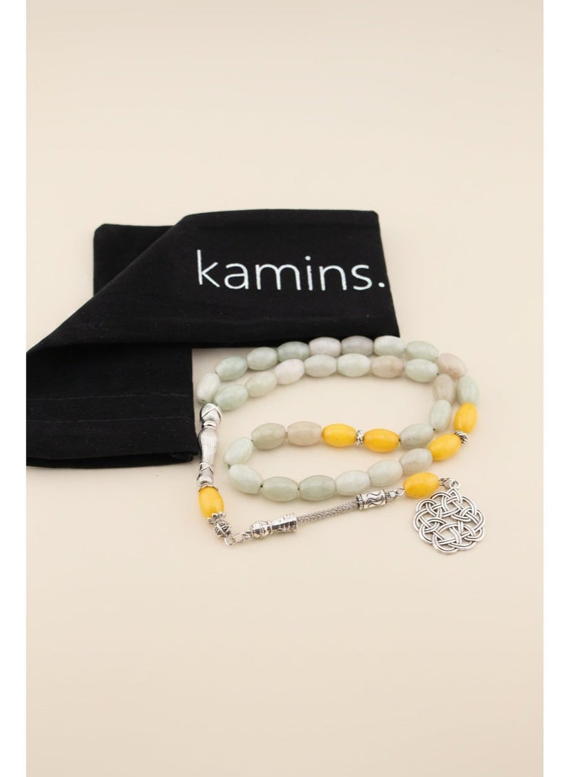 Kamins Collection Light Green Agate& Yellow Jade - Image 1