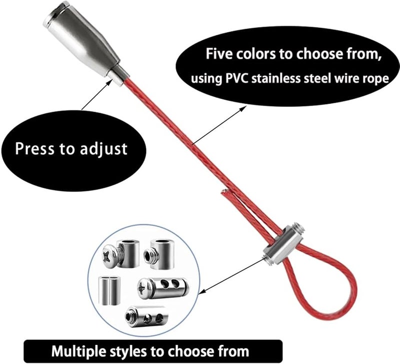 Black Stainless Steel Wire Rope Hanging Kit 3M 2PCS for Lights Art Photo Mirror - Image 4