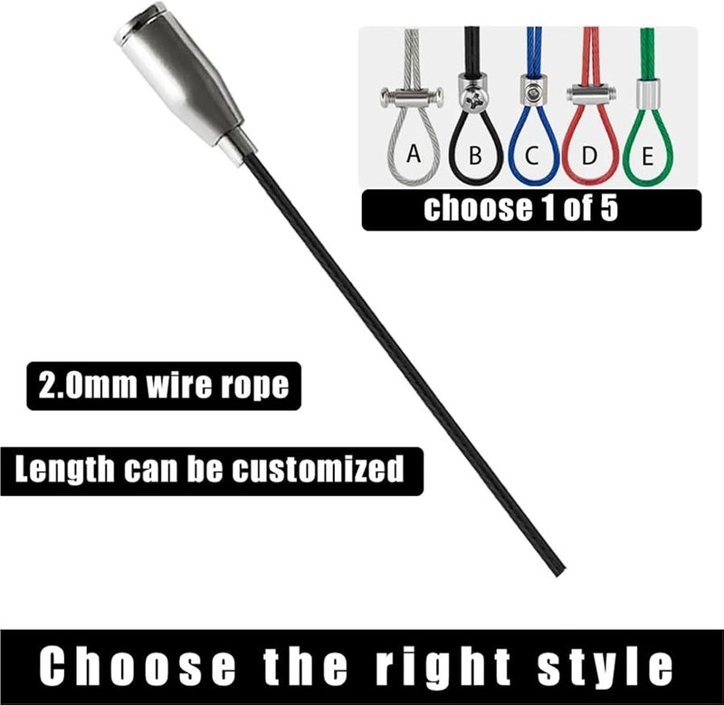 Black Stainless Steel Wire Rope Hanging Kit 3M 2PCS for Lights Art Photo Mirror - Image 3