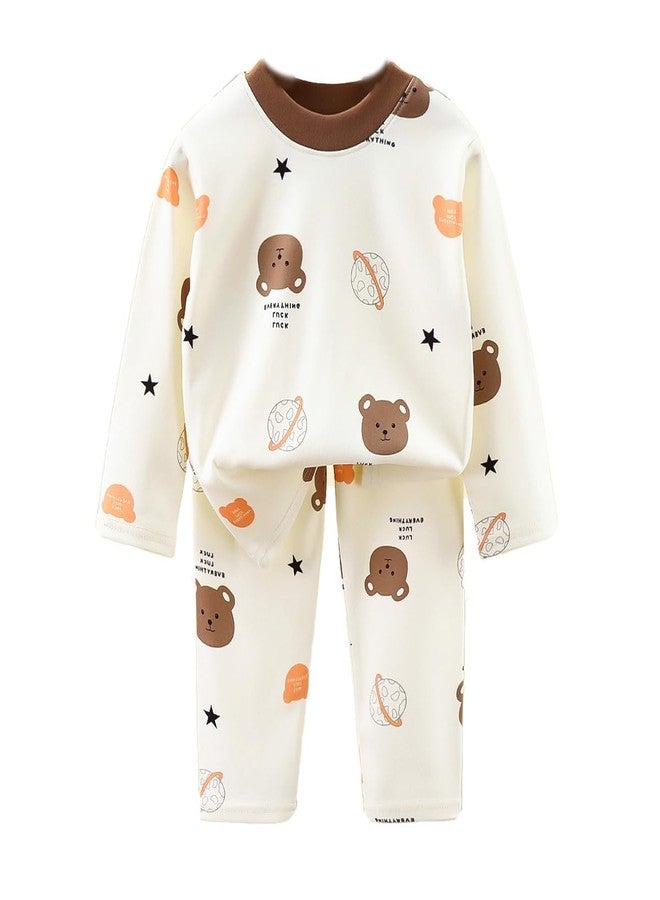 Bold N Elegant Cute Print Little Boy Girl Two Piece Set Kids Full Length Set Tshirt Pant Pajama Set for Baby (White, 5-6 Years) - Image 3