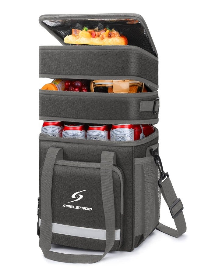 Maelstrom Lunch Box for Men,Insulated Lunch Bag Women/Men,Leakproof Lunch Cooler Bag,Lunch Tote Bag,20L,New Dark Gray