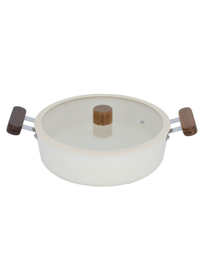 تورنيدو مقلاة تورنادو بيج يد خشب غطاء زجاج 26سم - Image 1