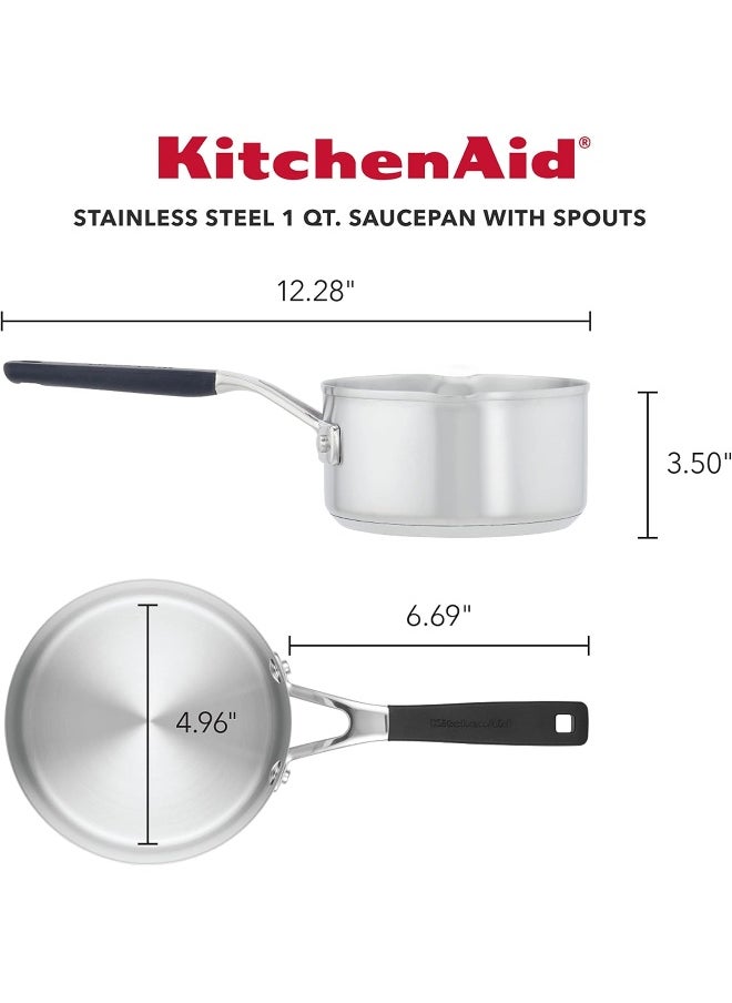 Saucepan With Pour Spouts, 1 Quart, Brushed Stainless Steel - pzsku/ZAA122391A0422DE7E193Z/45/_/1722069035/b74eb8c2-e1f2-44e6-8df6-722f96ff12d9