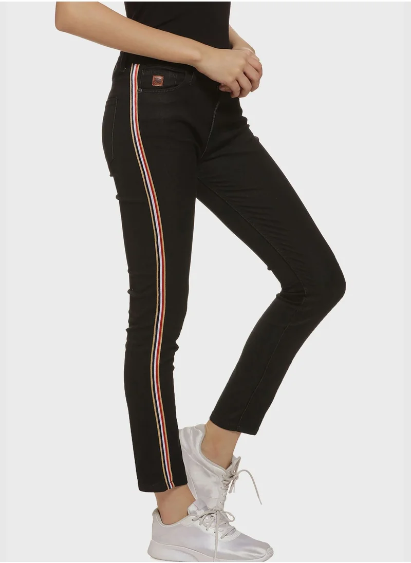 Campus Sutra Jeans with Side Stripes