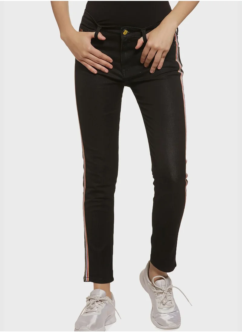 Campus Sutra Jeans with Side Stripes