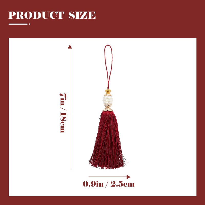 Deep Red Handmade Curtain Tassels 2pcs DIY Window Drapery Hanging Ornaments Home Decor Craft Accessories - Image 3
