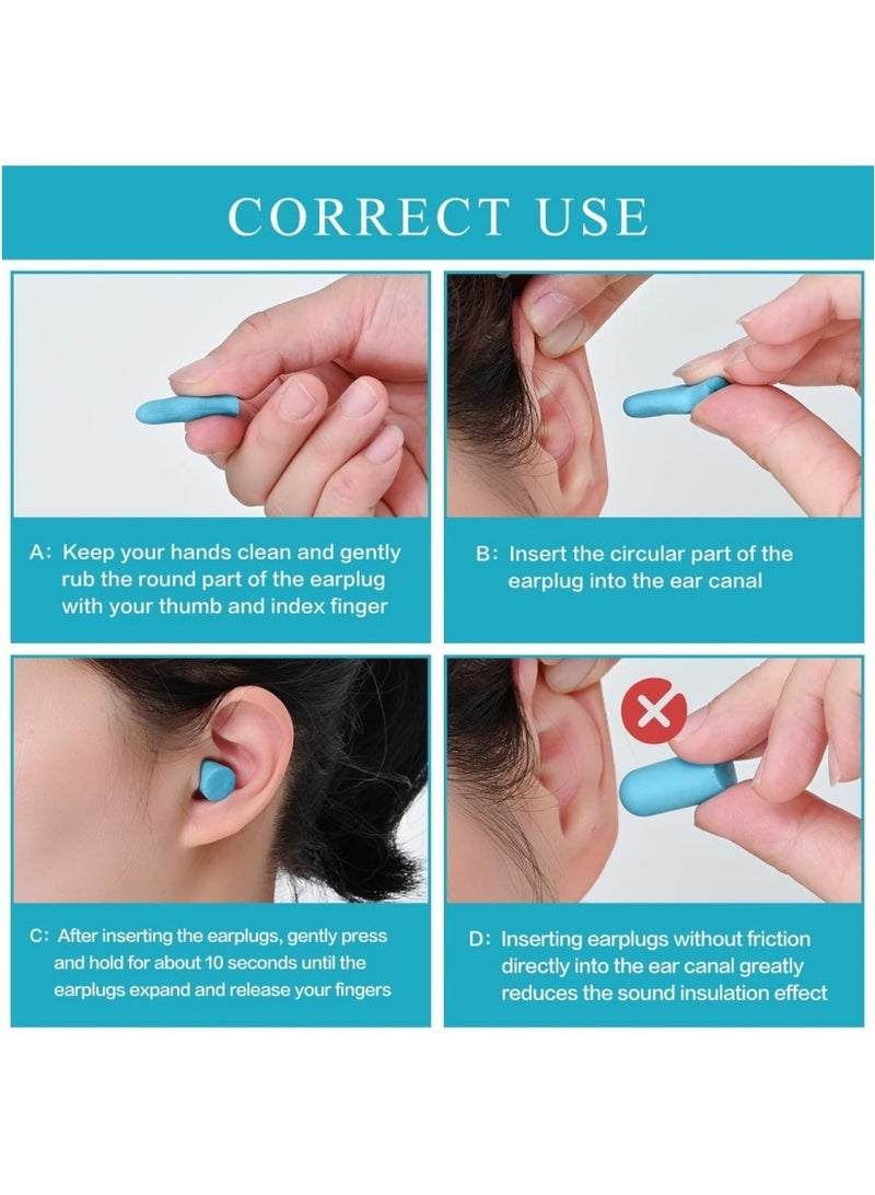 30Pair Soft Foam EarPlugs, 32dB Disposable Sound Blocking Noise Cancelling Ear Plugs for Sleeping/Concerts Loud Music/Shooting Guns/Work Construction, Hearing Safety Protection (Blue) - Image 2