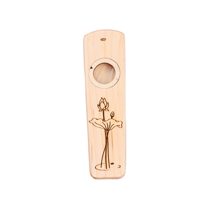Wooden Kazoo Musical Instruments Ukulele Guitar Accompany Gift for Adult Music Beginner Interesting Party Carnival Show Kazoo Instrument with Replaceable 2 Flute Film - Image 1